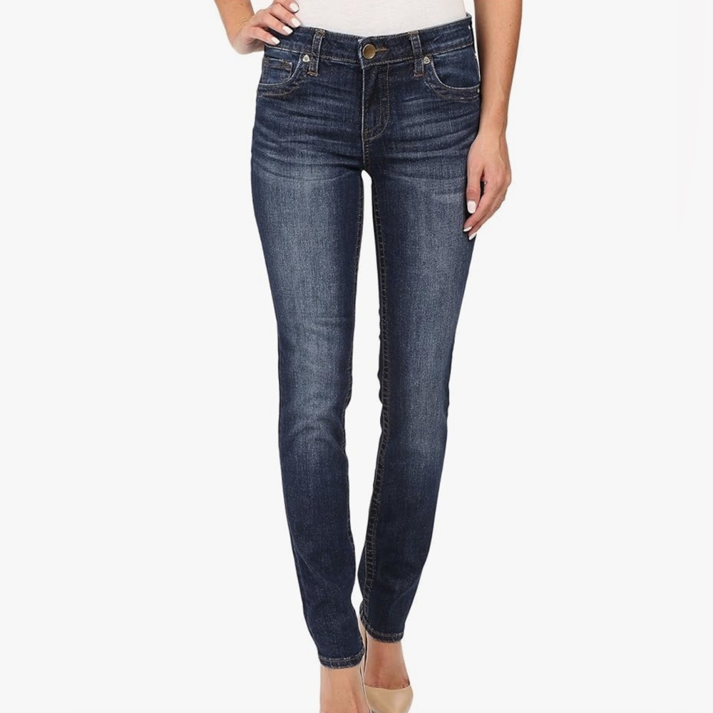 Kut From the Kloth Mid Rise Dark Wash Skinny Jeans 4 27W 29L